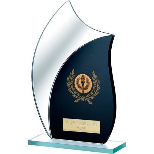 Black Mirrored Glass Award 18.5cm (7.25")