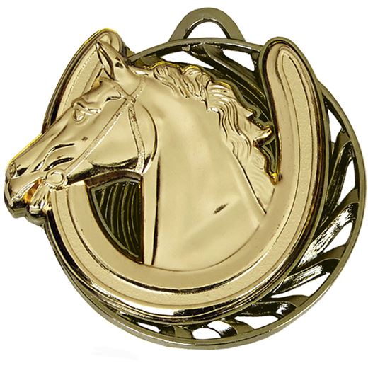 Gold Vortex Horse Equestrian Medal 50mm (2")