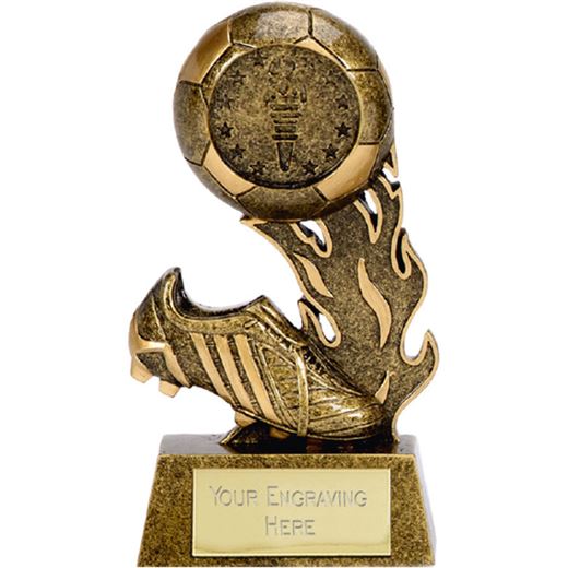 Resin Ball & Boot Football Scorcher Trophy 9.5cm (3.75")
