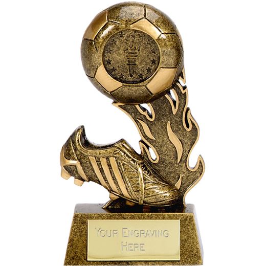 Resin Ball & Boot Football Scorcher Trophy 12cm (4.75")