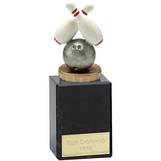 Plastic Ten Pin Bowling Trophy on Large Marble Base 15cm (6")