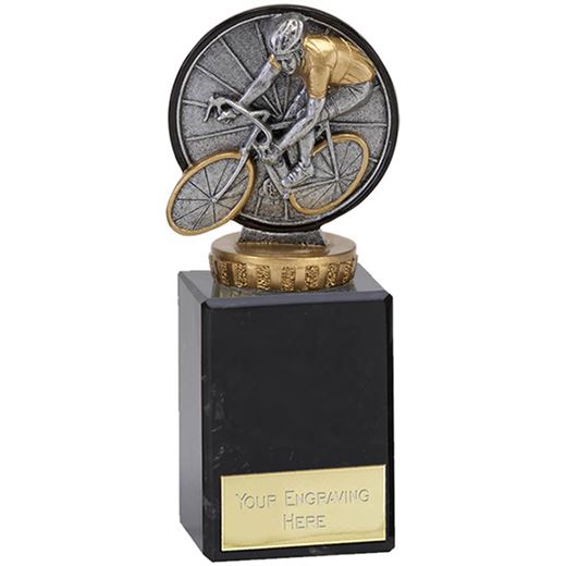Antique Silver Classic Cycling Trophy on Marble Base 15.5cm (6")