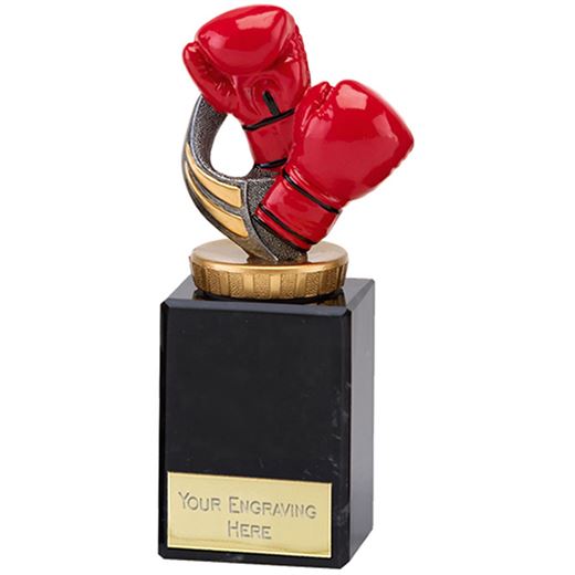 Red Boxing Gloves Trophy on Marble Base 15cm (6")