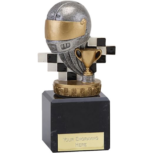 Silver & Gold Plastic Motorsport Trophy on Marble Base 12.5cm (5")