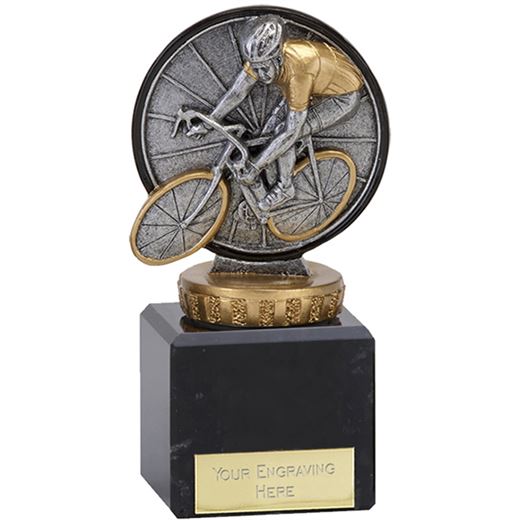 Antique Silver Classic Cycling Trophy on Marble Base 13cm (5.25")
