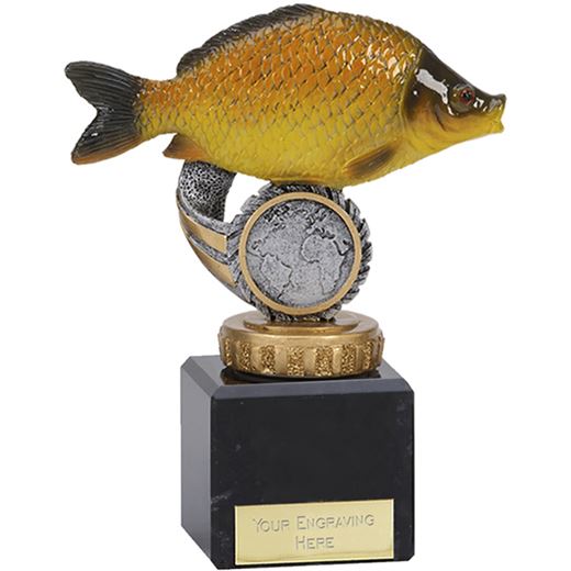 Common Carp Plastic Fishing Trophy on Marble Base 12cm (4.75")