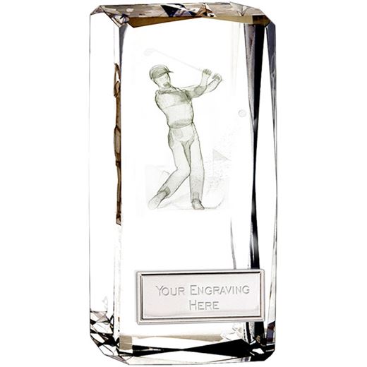 Optical Crystal Clarity Male Golfer Award 11.5cm (4.5")