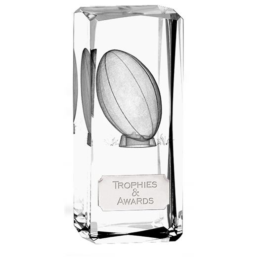 Clarity Crystal Rugby Glass Award 11.5cm (4.5")