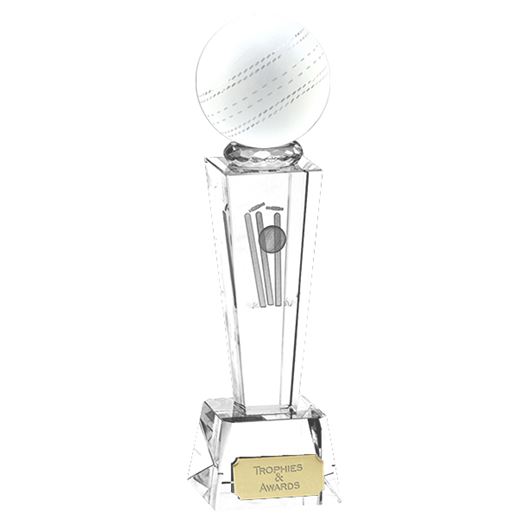Clarity Crystal Cricket Ball Glass Award 22cm (8.75")