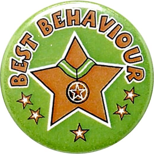Green Best Behaviour Pin Badge 25mm (1")