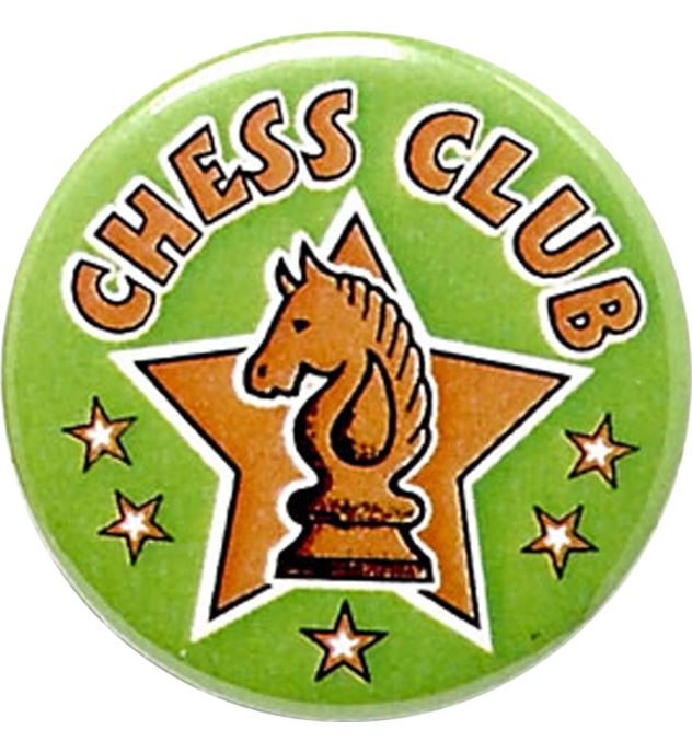Green Chess Club Pin Badge 25mm (1")