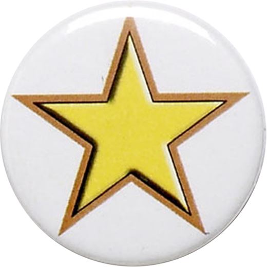 Yellow Star Pin Badge 25mm (1")