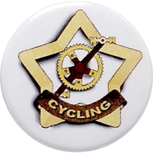 White Cycling Pin Badge 25mm (1")