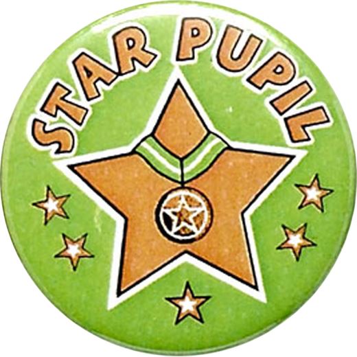 Green Star Pupil Pin Badge 25mm (1")