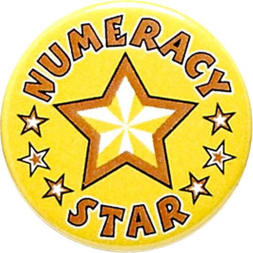 Numeracy Star Pin Badge 25mm (1")