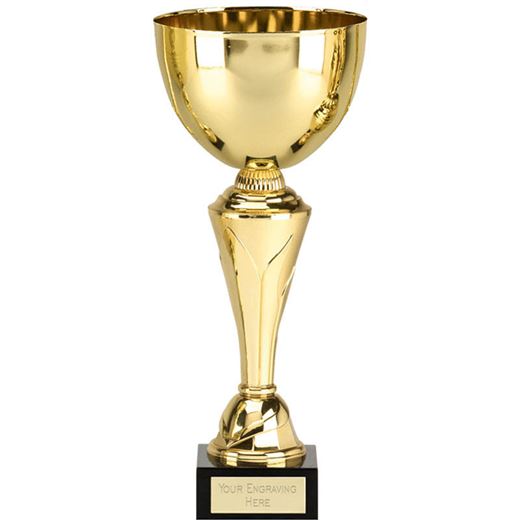 Gold Inferno Presentation Cup On Detailed Stem With Marble Base 28cm (11")