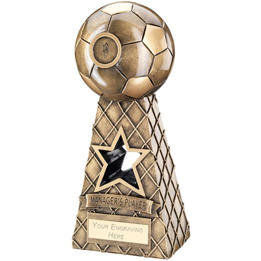 Managers Player Antique Gold Football Net Pyramid Trophy 26cm (10.25")