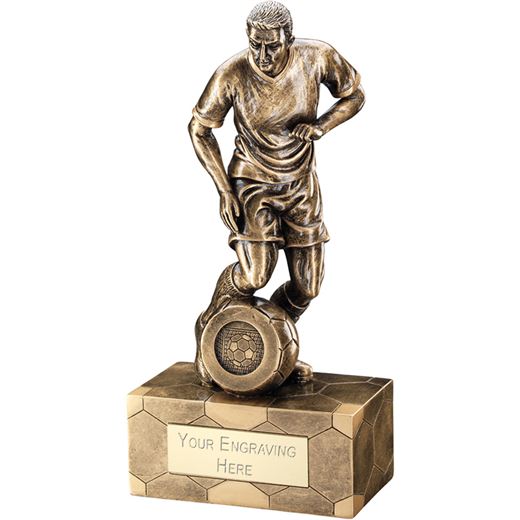 Antique Gold Male Football Figure Trophy 25.5cm (10")
