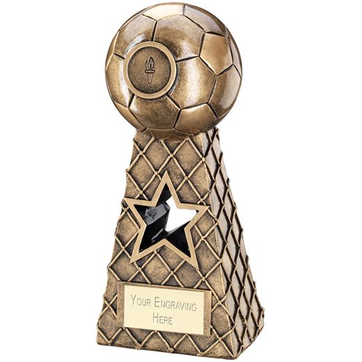 Antique Gold Football Net Pyramid Trophy 15cm (6")