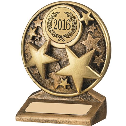 2016 Round Gold Resin Multi Star Trophy 11cm (4.25")