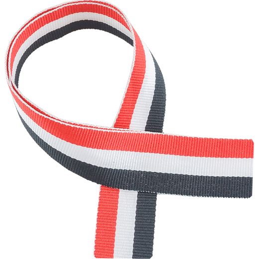 Red, White & Black Medal Ribbon 80cm (32")
