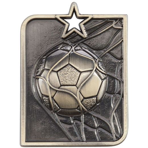 Gold Centurion Star Football Square Medal 53mm x 40mm (2.25" x 1.5")