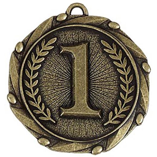 Gold 1st Place Medal with Red, White & Blue Ribbon 45mm (1.75")