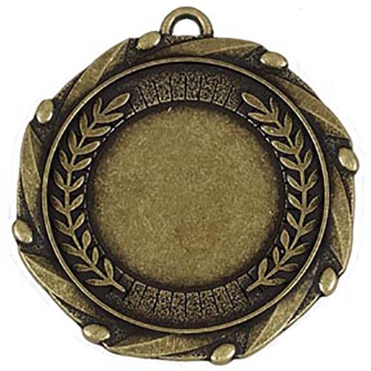Gold Laurel Wreath Medal & Centre with Ribbon 45mm (1.75")