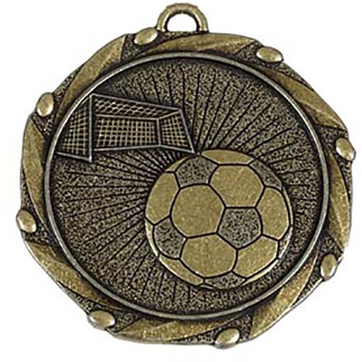 Gold Football Medal with Red, White & Blue Ribbon 45mm (1.75")
