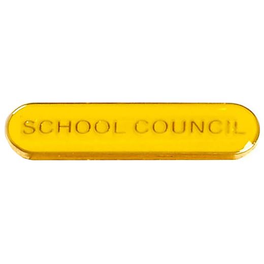 School Council Lapel Bar Badge Yellow 40mm x 8mm