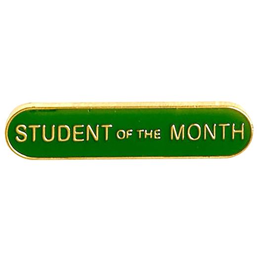 Student of the Month Lapel Bar Badge Green 40mm x 8mm
