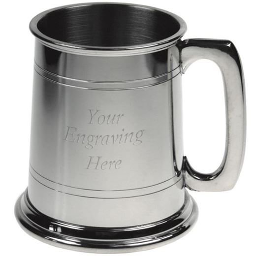 Double Lined 1/2pt Sheffield Pewter Tankard 9.5cm (3.75")