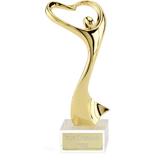 Rhapsody Ceremonial Gold Metal Award on Optical Crystal Base 24cm (9.5")