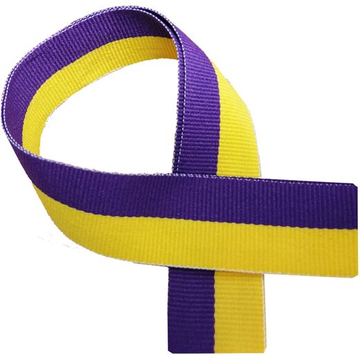 Yellow and Purple Medal Ribbon 80cm (32")