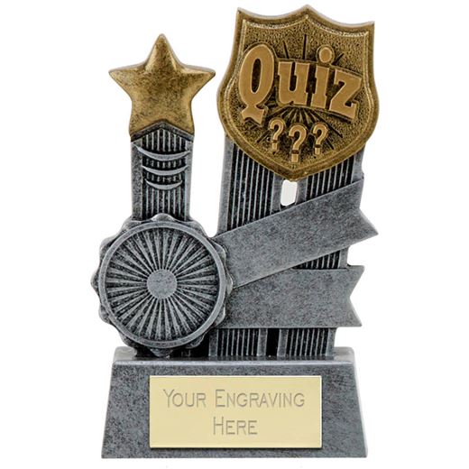 Ribbon Quiz Trophy 9.5cm (3.75")