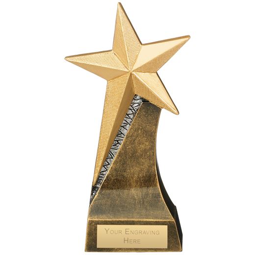Star Multi Award Trophy Antique Gold 18cm (7")