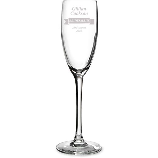 Bridesmaid Personalised Champagne Flute Ribbon Design 22.5cm (8.75")