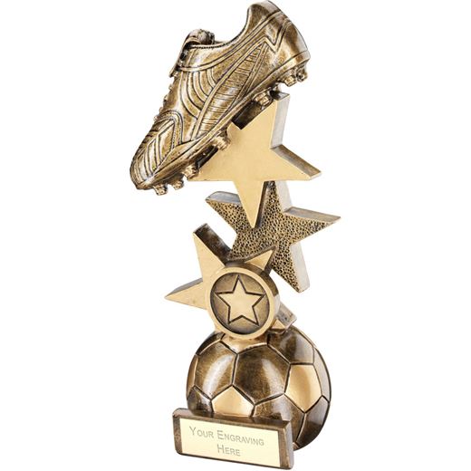 Football Boot On Multi-Star Riser Trophy 19cm (7.5")