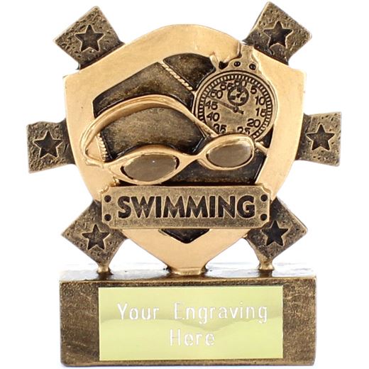 Swimming Mini Shield Trophy 8cm (3.25")