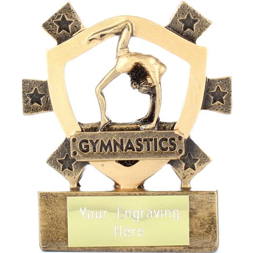 Female Gymnastics Mini Shield Trophy 8cm (3.25")