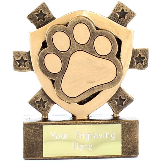 Pet Paw Mini Shield Trophy 8cm (3.25")