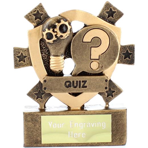 Quiz Mini Shield Trophy 8cm (3.25")