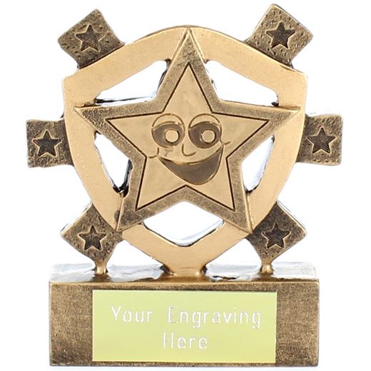 Happy Star Mini Shield Trophy 8cm (3.25")
