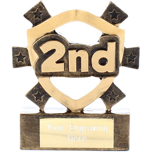 2nd Place Mini Shield Award 8cm (3.25")