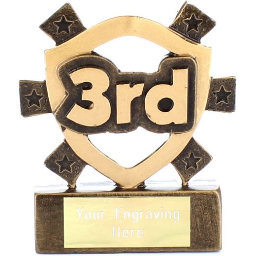 3rd Place Mini Shield Award 8cm (3.25")