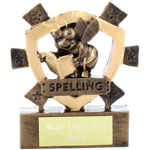 Spelling Mini Shield Award 8cm (3.25")