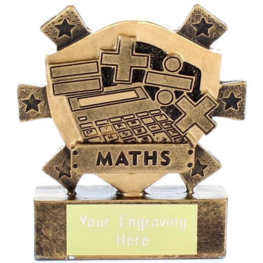 Maths Mini Shield Award 8cm (3.25")
