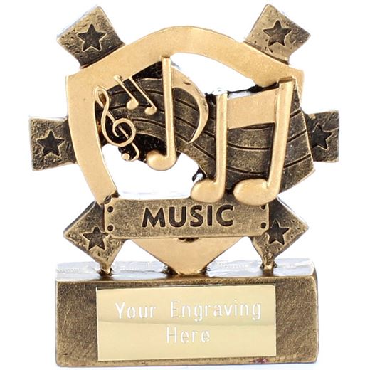 Music Mini Shield Award 8cm (3.25")
