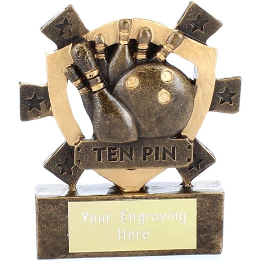 Ten Pin Mini Shield Award 8cm (3.25")