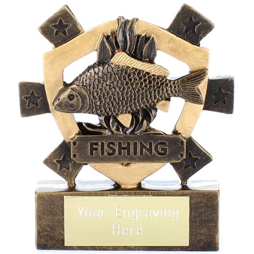 Fishing Mini Shield Award 8cm (3.25")